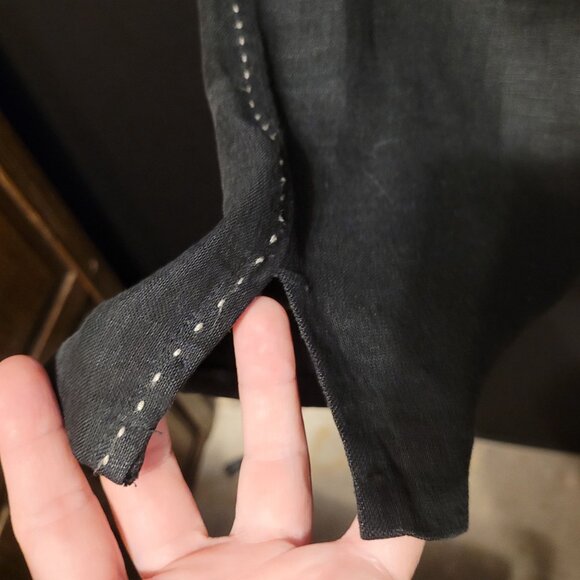 Vintage Neiman Marcus Linen Outfit Black Large 2 Pieces Women - Picture 8 of 14